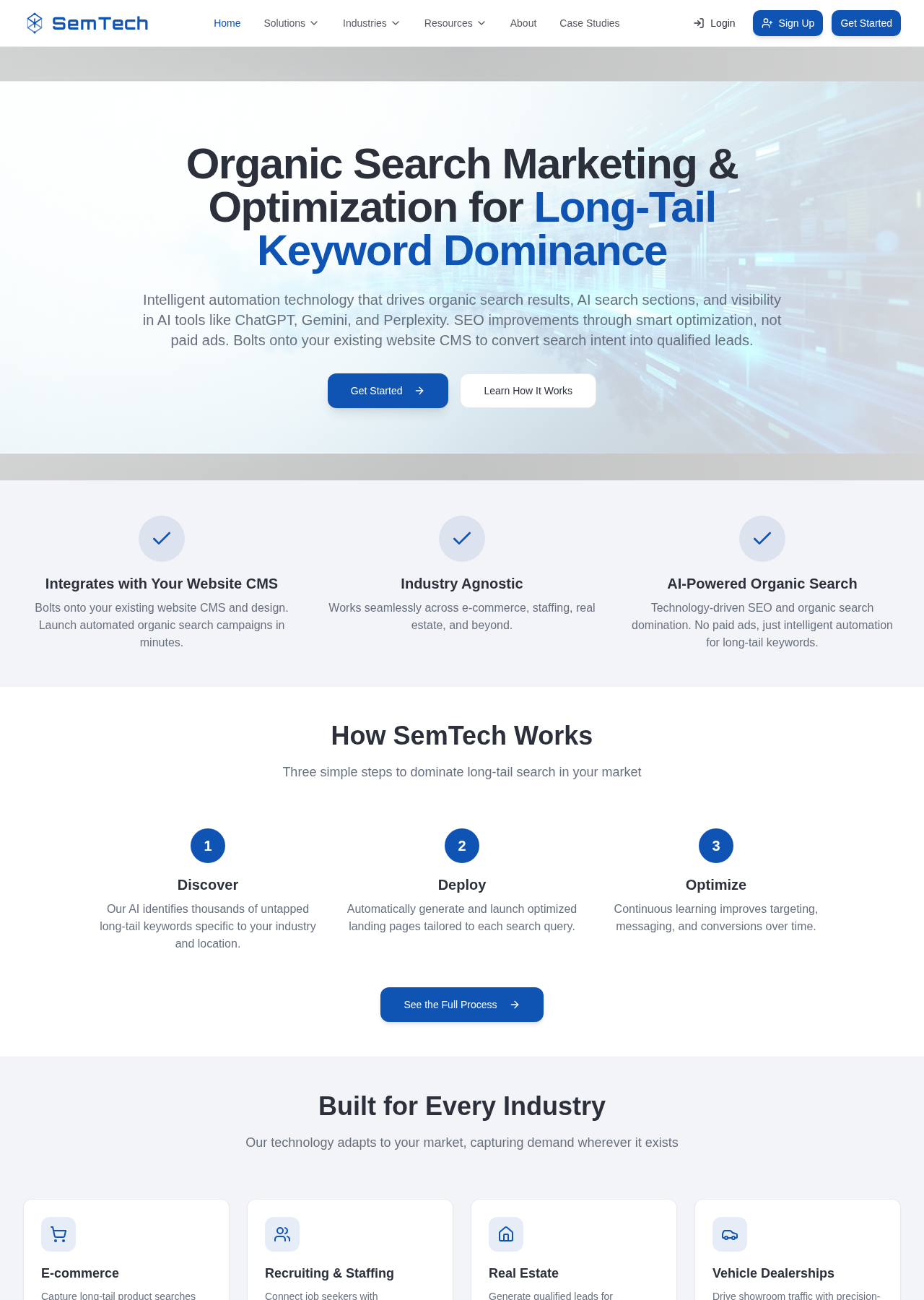 SemTech marketing homepage