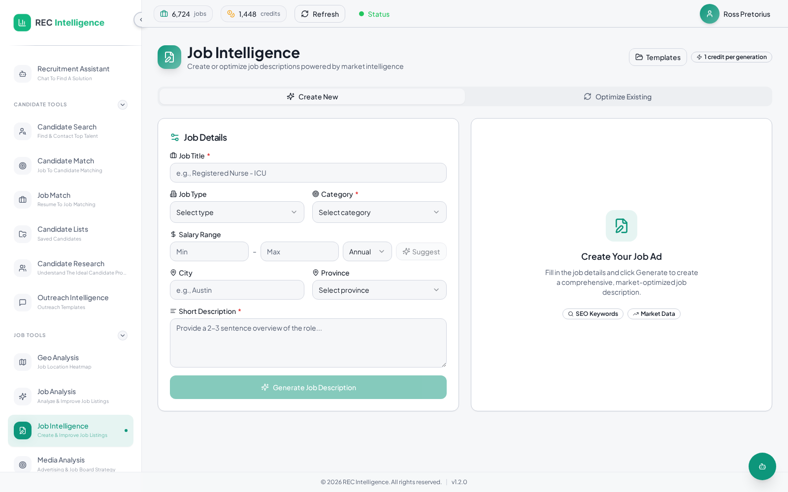 AI job description builder