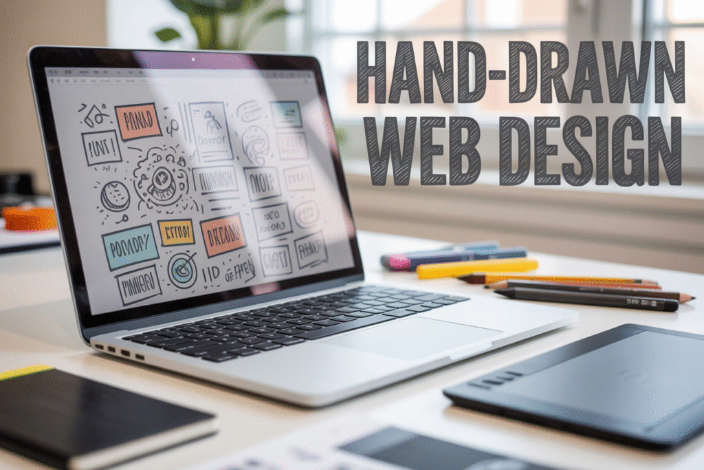 “Drawn-On” Website Elements: Handmade Decor Trend Hits the Web